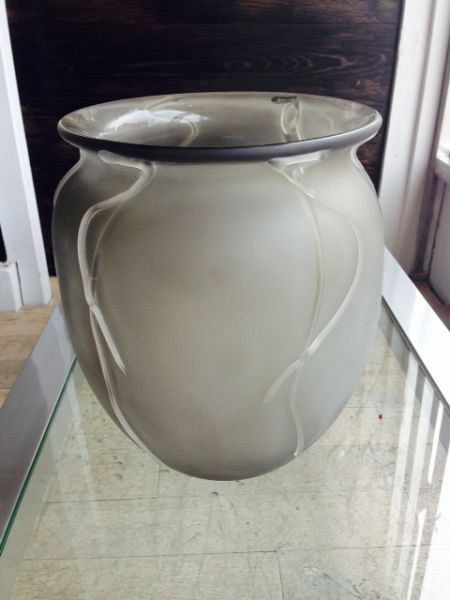 Seguso - Grey Melted Stripes Vase